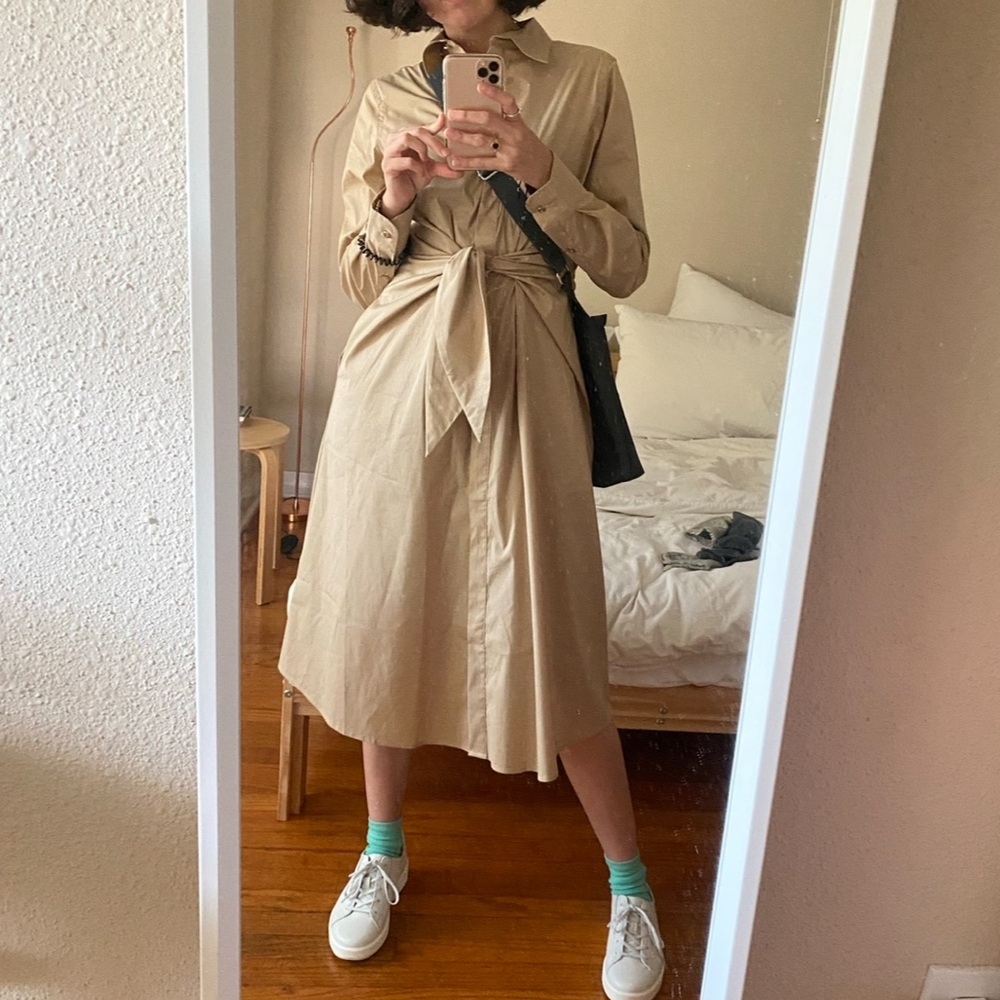 Ralph Lauren Beige Collared Shirt Dress - Picture 5 of 5